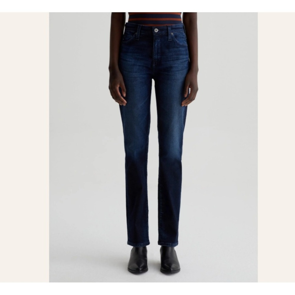 AG Adriano Goldschmied Mari High-Rise Slim Straight Jeans Dark Wash Size 28